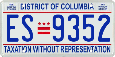 DC license plate ES9352