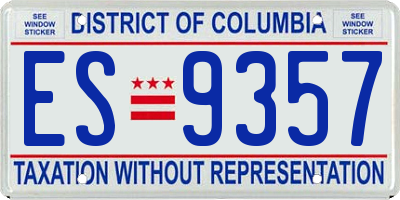 DC license plate ES9357