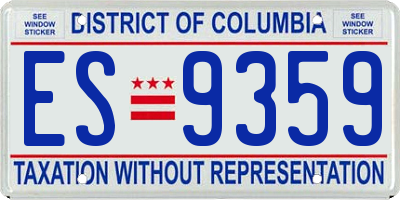 DC license plate ES9359