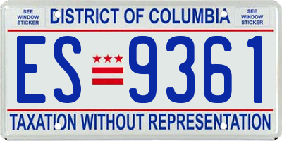 DC license plate ES9361