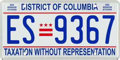 DC license plate ES9367