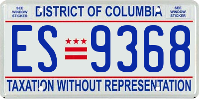 DC license plate ES9368