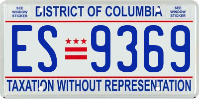 DC license plate ES9369