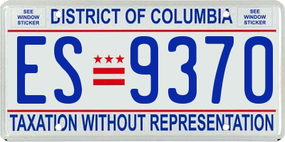 DC license plate ES9370