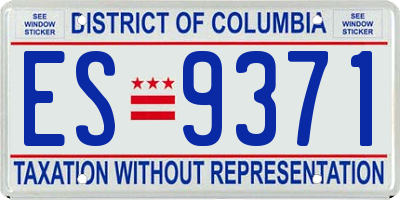 DC license plate ES9371