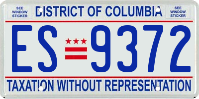 DC license plate ES9372