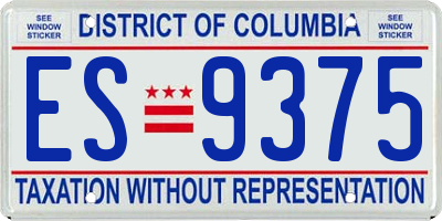 DC license plate ES9375