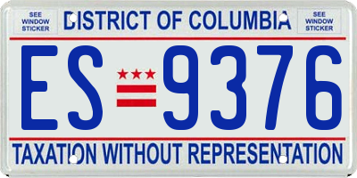 DC license plate ES9376