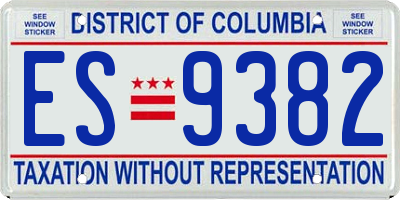 DC license plate ES9382