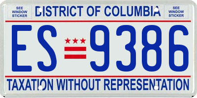 DC license plate ES9386