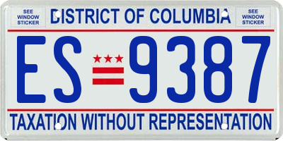 DC license plate ES9387