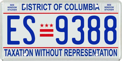 DC license plate ES9388