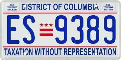 DC license plate ES9389