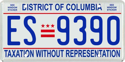 DC license plate ES9390