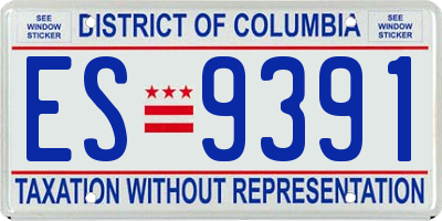 DC license plate ES9391