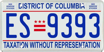 DC license plate ES9393