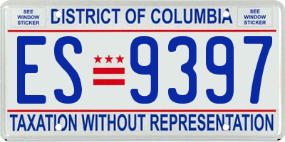 DC license plate ES9397