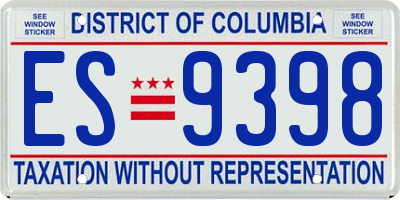 DC license plate ES9398