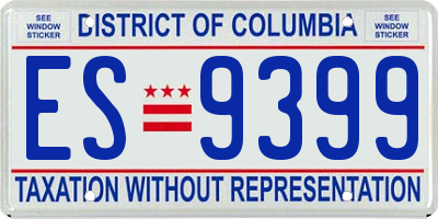 DC license plate ES9399