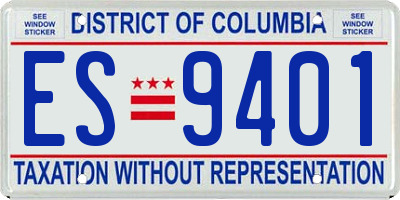 DC license plate ES9401