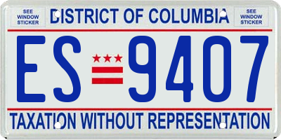 DC license plate ES9407