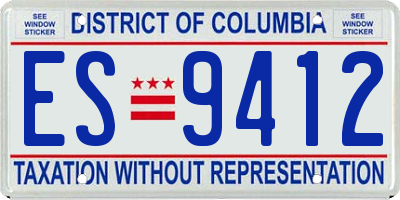 DC license plate ES9412