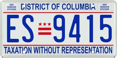 DC license plate ES9415