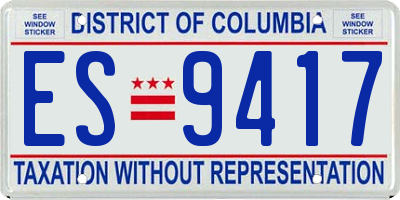 DC license plate ES9417