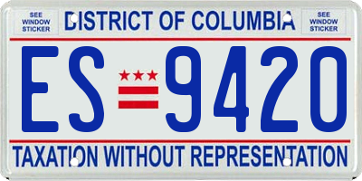 DC license plate ES9420