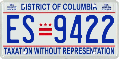 DC license plate ES9422