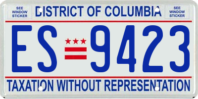 DC license plate ES9423