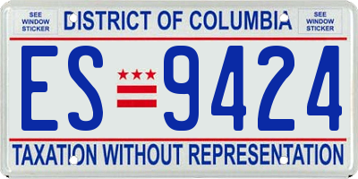 DC license plate ES9424