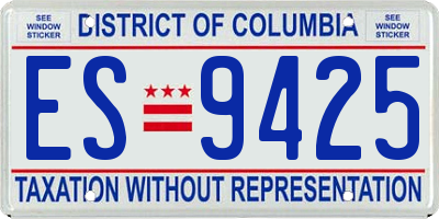 DC license plate ES9425