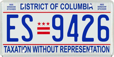 DC license plate ES9426