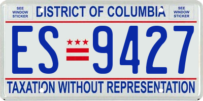 DC license plate ES9427