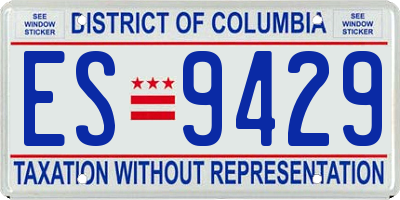 DC license plate ES9429