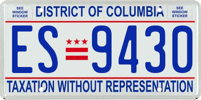 DC license plate ES9430