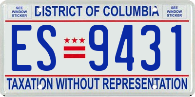 DC license plate ES9431