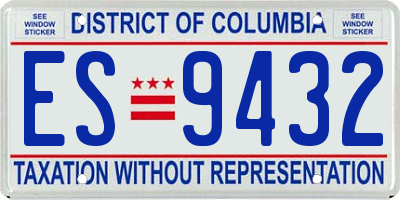 DC license plate ES9432