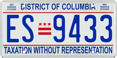 DC license plate ES9433