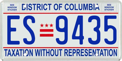 DC license plate ES9435