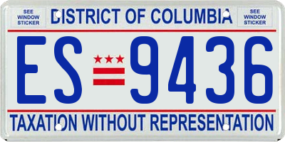 DC license plate ES9436