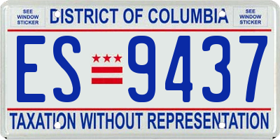 DC license plate ES9437