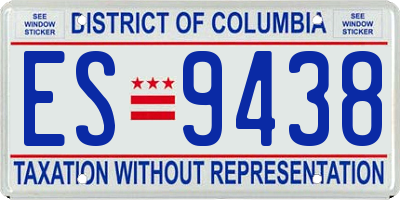 DC license plate ES9438