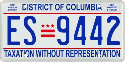 DC license plate ES9442