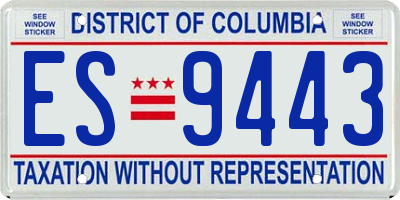 DC license plate ES9443