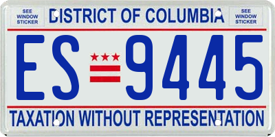 DC license plate ES9445