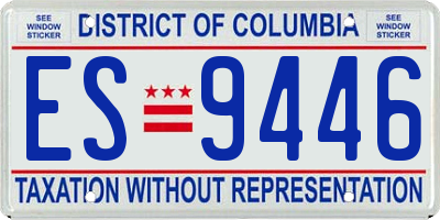 DC license plate ES9446