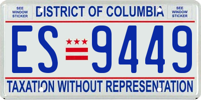 DC license plate ES9449