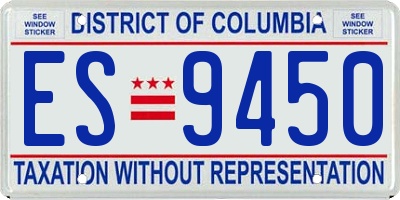 DC license plate ES9450